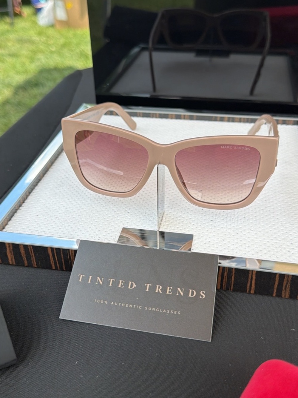 Marc Jacobs Blush Pink Square Sunglasses with Pink Gradient Lenses Authentic NWT